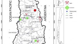 LOS ANDES COPPERA location map of Vizcachitas.