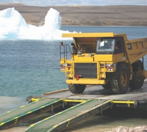 Equipment arrives at Milne Inlet near Baffinland Iron Mines' Mary River project.