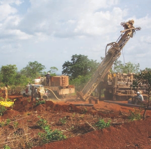 Drilling at Delta Exploration's Manalo gold project in southwestern Mali.