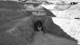 The tunnel entrance at the El Morro copper-gold project in Chile.