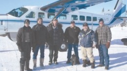 Noront Resources' exploration crew at McFauld's Lake in Ontario. From right: Lindsay Campbell, camp manager; Mike Kilbourne, project geologist; Mike Peplinski, field supervisor, expeditor; Brian Newton, geologist and project coordinator; Neil Novak, VP of exploration; and John Archibald, geologist.