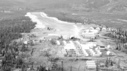 The camp and runway at NovaGold Resources' Donlin Creek gold project in western Alaska. The project is a 50-50 joint venture with Barrick Gold.