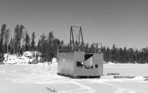 An ice drill at Brett Resources' Hammond reef project. The company recently signed a deal with Kinross Gold, its partner in the joint venture, to earn 100% of the gold project.