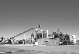 The mill at Cassidy Gold's Kouroussa gold project in Guinea, where drilling is testing the Bag Farm, Junction and Ridge zones.