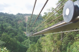 Allied Gold's rope conveyor at its Simberi project. The Australian miner has signed a deal with Barrick Gold to explore its licences on nearby Big Tabar and Tatau Islands.