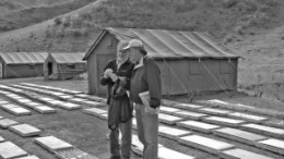 Examining core samples at Creston Moly's El Creston project, in Mexico.