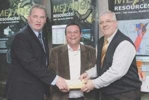 From left: Serge Roy, chairman and CEO; Ghislain Morin, president and chief operating officer; Claude Imbeault, vice-president operations and mine manager .