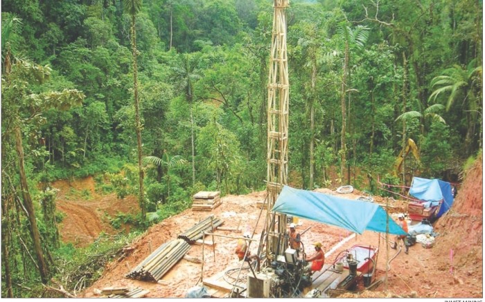 Drilling at the Petaquilla property in Panama. The project has been plagued with a series of delays despite being considered one of the largest undeveloped copper deposits in the world.