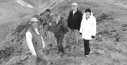 South American Silver's directors at the Malku Kohto silver-indium project in Bolivia. From left: Felipe Malbran, executive vice-president of exploration; Fernando Caceres, project manager; John Paul, director; Paul Haber, director; and Tina Woodside, director.