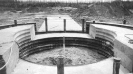 Looking south of shaft collars and a hoist base at Shore Gold's Star diamond project, in Saskatchewan.