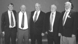 Association (Cdda) Annual General Meeting In Vancouver, In May. From Left: Tony Graham, Wallace Bradley, Al Clarke, Bud Mcdonald And Don Hosking. At The Meeting, Graham And Bradley Were Inducted As Lifetime Members Into The Cdda. Renowned Drilling Industry Personnel Gather For A Photo-op At The Canadian Diamond Drillers