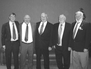 Association (Cdda) Annual General Meeting In Vancouver, In May. From Left: Tony Graham, Wallace Bradley, Al Clarke, Bud Mcdonald And Don Hosking. At The Meeting, Graham And Bradley Were Inducted As Lifetime Members Into The Cdda. Renowned Drilling Industry Personnel Gather For A Photo-op At The Canadian Diamond Drillers