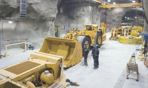 Underground at Agnico-Eagle Mines' Goldex gold mine, in Val d'Or, Que. The company is using load-haul-dump loaders with buckets twice the size of the industry average.