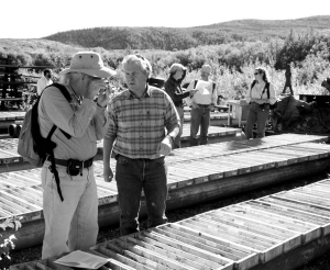 International Tower Hill Mines president and CEO Jeff Pontius (right) discusses drill core from the Money Knob deposit with newsletter writer Bob Moriarty. Money Knob is part of the Livengood gold project, located about 100 km north of Fairbanks, Alaska.