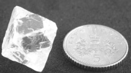 The 25.13-carat gem-quality diamond found in drilling at Mountain Province Diamonds' and De Beers' Gahcho Ku project, in the Northwest Territories.