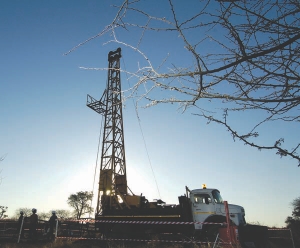 Drilling at CIC Energy's Mmamabula coal project, in southeastern Botswana.