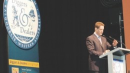 Robert Friedland, executive chairman of Ivanhoe Mines addresses the Diggers & Dealers Mining Forum in Kalgoorlie, Western Australia.