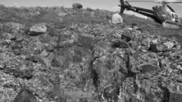 A geologist inspects samples at Skybridge Development's Blue Caribou copper-molybdenum-gold project, in Nunavut.