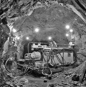 Working underground at the past-producing Ming copper-gold mine, part of Rambler Metals and Mining's namesake property, in Newfoundland.