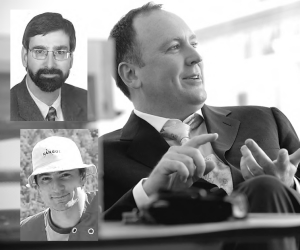 The Northern Miner's "Mining Person of the Year" award goes to Aurelian Resources' Fruta del Norte team (clockwise from top left): Keith Barron, Patrick Anderson and Stephen Leary.