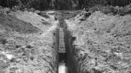 A trench cut at First Bauxite's Bonasika licence, 75 km southwest of Georgetown, in Guyana.