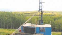 Drilling at Bard Ventures' Lone Pine molybdenum project, 15 km northwest of Houston, B. C. The company drilled nearly 19,000 metres on the property last year.