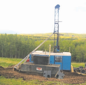 Drilling at Bard Ventures' Lone Pine molybdenum project, 15 km northwest of Houston, B. C. The company drilled nearly 19,000 metres on the property last year.