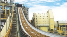 The conveyor and mill at Barrick Gold's North Mara mine in Tanzania. In mid-December, about 3,000 villagers overwhelmed security at the operation, and caused roughly US$7 million worth of damage to equipment.