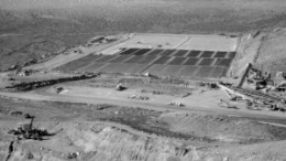 Preparing the leach pad at Atna Resources' Briggs gold mine in Inyo Cty., Calif. The mine, which began production under Canyon Resources in 1996, has been offline since 2004.