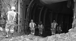 Workers walk down an underground access ramp at the Wolverine zinc-silver-lead-gold deposit in the Yukon, which was aquired by Chinese companies, Jinduicheng Molybdenum and Nonferrous International Investment Co., when they bought Yukon Zinc.