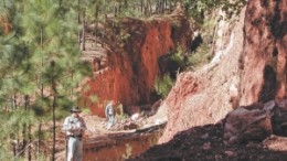 Sampling at Paramount Gold and Silver's San Miguel gold-silver project in Chihuahua state, Mexico.