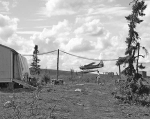 A supply plane lands at Adriana Resources' Lac Otelnuk iron project in the Labrador Trough of northern Quebec.