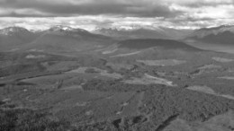 An aerial view of Nanika Resources' Lucky Ship molybdenum property, 85 km southwest of Houston, B. C.