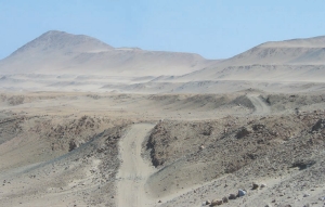 The desert along the south Peruvian coast, host to Chariot Resources' Marcona copper project.