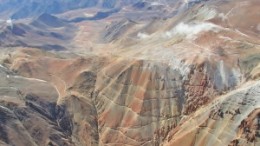 An aerial view of Barrick Gold's Pascua-Lama and Veladero mines, located in the Andes, on the border of Chile and Argentina.