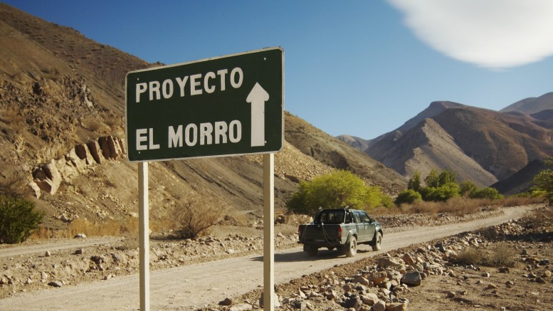 The road to Xstrata's 70%-owned El Morro copper-gold project in northern Chile. New Gold holds a 30% stake in the project. Photo credit: Xstrata