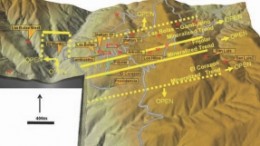 A diagram of mineralized trends at Golden Goliath Resources' Las Bolas silver-gold project, in Chihuahua state, Mexico.