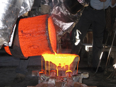 Pouring gold at Medusa's Co-O mine in Mindanao