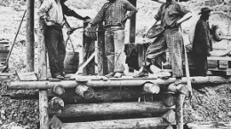 Miners on the frontier, in Cariboo, B.C. Undated photo.