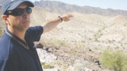 John-Mark Staude, Riverside Resources' president and CEO, surveys the lay of the land at his company's SugarLoaf Peak gold project in Arizona.