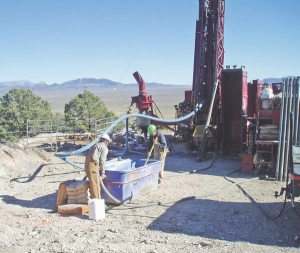 Drilling at the Long Canyon gold property, a joint venture of Fronteer Development Group and AuEx Ventures, located 120 km east of Elko, Nev.