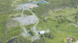 An aerial view of Acadian Mining's Tangier gold project, 90 km north of Halifax, N.S.