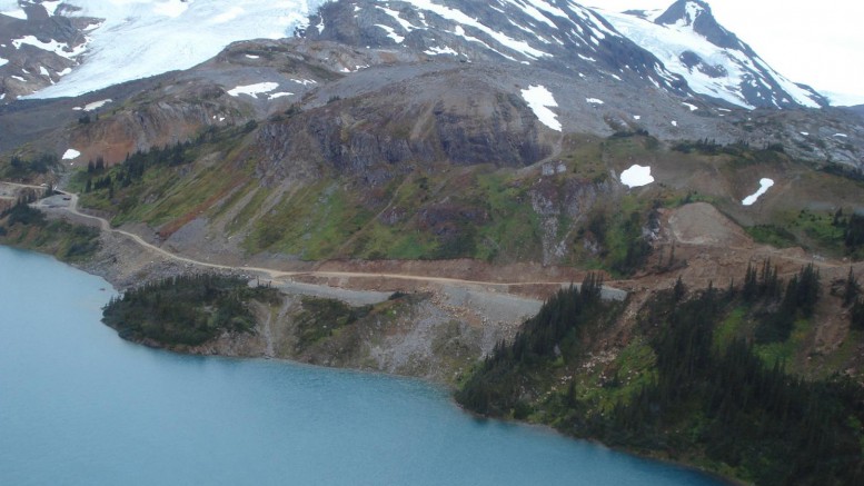 Making progress on road construction to the Galore Creek project in B.C. in 2008. Credit: NovaGold Resources