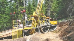 Drilling for gold at Premium Exploration's Friday-Petsite gold project in Elk County, Idaho.