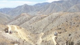 Two diamond drills working at the western side of Apoquindo Minerals and Teck Recources' Zafranal copper project in southern Peru.