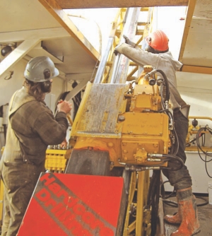 Drilling at Copper Mountain Mining's Copper Mountain mine in southeast B.C.