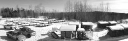 The coreshack at Northern Gold Mining's Garrison property near Kirkland Lake, Ont. The company plans drill another 2,500 metres, in late March.