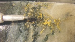 Visible gold in core from the Rubicon Minerals' Phoenix gold project.