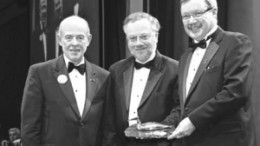 From left: PDAC president Jon Baird with Bill Mercer, VP of exploration for Avalon Rare Metals and Don Bubar, Avalon's president and CEO. Avalon received the Environmental and Social Responsibility award.