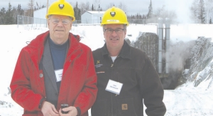 Vernon Coffin, a technical consultant with Northgate Minerals (left), and Tom Obradovich, president and chief executive of the former Young-Davidson Mines, who consolidated the ground position around the Young-Davidson mine before selling it to Northgate Minerals.